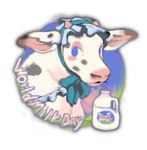 ambiguous_gender feral horn milk_carton solo text dayohiko bovid bovine cattle holstein_friesian_cattle mammal english_text hi_res