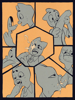2_penises animal_genitalia animal_penis anthro bathroom bodily_fluids canine_genitalia canine_penis close-up cum cum_in_mouth cum_inside cum_on_face equine_genitalia equine_penis female genital_fluids genitals glory_hole group hemipenes knot knotted_penis male male/female medial_ring multi_genitalia multi_penis penis public_restroom restroom_stall small_penis solo_focus toilet ev_bright cartoon_network the_amazing_world_of_gumball nicole_watterson domestic_cat felid feline felis mammal 3:4 absurd_res comic hi_res