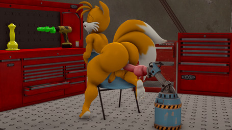 5_toes anal anal_masturbation anal_penetration animal_dildo animal_sex_toy anthro anus assisted_masturbation balls big_butt butt chair darkened_genitalia darkened_glans dildo drill drilldo equine_dildo eyes_closed feet femboy freckles fur furniture genitals glans humanoid_feet knot knotted_dildo looking_pleasured male masturbation mechanical_arm moan nude nude_anthro nude_male one_foot_on_ground orange_glans penetration penis plantigrade puffy_anus sex_toy small_penis soles solo thick_thighs toes white_anus white_body white_fur workshop yellow_balls yellow_body yellow_fur yellow_penis sonico4ever sega sonic_the_hedgehog_(series) miles_prower canid canine fox mammal red_fox true_fox 16:9 3d_(artwork) digital_media_(artwork) hi_res widescreen
