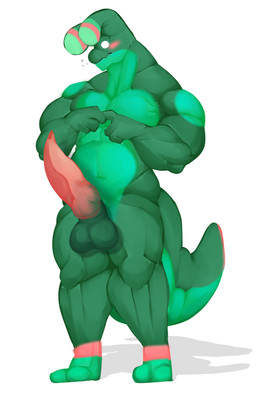 antennae_(anatomy) anthro belly biped blush broad_shoulders countershading front_view genitals green_body male markings muscular nervous nude orange_markings penis slightly_chubby solo standing timid sharkellion tyler_(the_sea_slug) animal_humanoid aquatic aquatic_gastropod gastropod gastropod_humanoid humanoid mollusk mollusk_humanoid sea_slug slug 9:14 absurd_res digital_media_(artwork) full-length_portrait hi_res portrait
