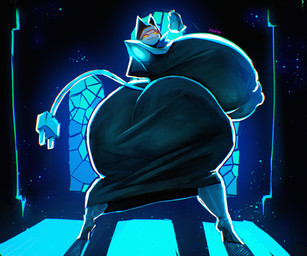anthro armless big_breasts big_butt black_clothing blue_body blue_clothing blue_hair boots breasts butt clothing cord_tail dress female female_anthro floating_hands footwear glowing glowing_eyes hair hands_together high_heeled_boots high_heels huge_breasts huge_butt huge_hips hyper hyper_breasts hyper_butt hyper_hips inside looking_back multicolored_body nipple_outline nun_outfit pointy_ears praying rear_view shoes smile solo stained_glass straining_clothing two_tone_body white_body white_clothing wide_hips yellow_eyes nemiyakii deltarune undertale_(series) tasque_manager tasque_manager_(nun) darkner felid feline mammal robot_anthro 2026 absurd_res digital_drawing_(artwork) digital_media_(artwork) full-length_portrait hi_res portrait