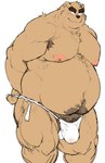 2021 absurd_res anthro asian_clothing bear belly bulge clothing cute_fangs east_asian_clothing fundoshi hi_res humanoid_hands japanese_clothing kemono kotobuki male mammal moobs navel nipples overweight overweight_male simple_background solo underwear white_background white_clothing white_fundoshi white_underwear