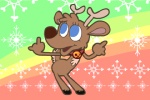 abstract_background ambiguous_gender anthro antlers bell blue_eyes collar dancing gesture hand_gesture hip_shake holidays hooves horn middle_finger rainbow simple_background snowflake solo tail shmorky christmas deer mammal new_world_deer reindeer 2012 2d_animation 3:2 animated frame_by_frame low_res motion_tweening short_playtime