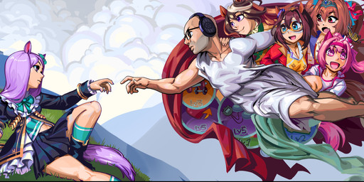 accessory bangs beard blessed_image blue_eyes brown_hair clothing cloud crown dancer_outfit dancewear electronics eyewear facial_hair female glasses group hair happy headband headgear headphones looking_at_another looking_back magenta_hair male mask multicolored_hair open_mouth pigtails pink_eyes pink_hair ponytail pose purple_eyes red_eyes tail tiara twintails_(hairstyle) wearing_glasses wearing_mask white_clothing twosipsofbleach cygames the_creation_of_adam uma_musume_pretty_derby daiwa_scarlet_(pretty_derby) el_condor_pasa_(pretty_derby) haru_urara_(pretty_derby) mejiro_mcqueen_(pretty_derby) northernlion symboli_rudolf_(pretty_derby) animal_humanoid arthropod butterfly deity equid equid_humanoid human humanoid insect lepidopteran mammal mammal_humanoid 2025 absurd_res colored detailed digital_drawing_(artwork) digital_media_(artwork) hi_res