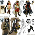 ambiguous_gender anthro armor armwear clothed clothing facial_markings female footwear forehead_markings fully_clothed head_markings male markings shoes solo tail katherine_murray dollightful_(copyright) nintendo pokemon umbreon_(dollightful) eeveelution generation_2_pokemon humanoid pokemon_(species) umbreon 1:1 concept_art full-length_portrait hi_res portrait