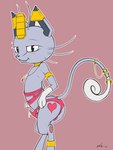 animal_genitalia anthro balls_in_underwear bodily_fluids clothed clothing cum cum_on_penis exhibitionism femboy genital_fluids genitals jewelry looking_at_viewer male partially_clothed penis pose precum presenting sheath solo taint_bulge tattoo neko-me nintendo pokemon alolan_form alolan_meowth felid feline generation_7_pokemon mammal pokemon_(species) regional_form_(pokemon) absurd_res hi_res pinup sketch