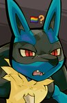 ambiguous_gender anthro blue_body blue_fur duo fur lgbt_pride looking_at_viewer open_mouth pride_color_flag pride_colors question_mark rainbow_flag rainbow_pride_colors rainbow_pride_flag rainbow_symbol red_eyes simple_background six-stripe_rainbow_pride_colors darkluxia nintendo pokemon pride_flag_question_mark generation_4_pokemon lucario pokemon_(species) 2023 hi_res meme reaction_image