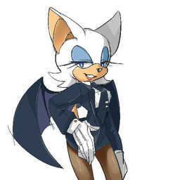 anthro blue_eyes breasts clothing eyeshadow female fur gloves handwear looking_at_viewer makeup membrane_(anatomy) membranous_wings narrowed_eyes necktie simple_background small_breasts solo suit white_background white_body white_fur wings weon1119 sega sonic_the_hedgehog_(series) rouge_the_bat bat mammal 1:1 2015 low_res