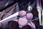 anthro areola belly big_areola big_belly big_breasts big_nipples breasts butt detailed_background female genitals horn huge_areola huge_nipples mask multi_arm multi_limb nipples non-mammal_breasts pussy silk solo thick_thighs latiar hollow_knight team_cherry herrah_(hollow_knight) void_(hollow_knight) arthropod hi_res