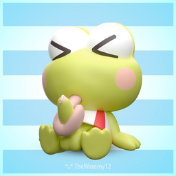 after_sex autofellatio blush bodily_fluids bottomless chibi clothed clothing cum eyes_closed foreskin genital_fluids genitals green_body long_tongue male masturbation oral oral_masturbation penile penile_masturbation penis semi-anthro shirt simple_background solo tongue topwear thewammy12 thewammy12_(modeler) hello_kitty_(series) sanrio keroppi amphibian frog 1:1 3d_(artwork) digital_media_(artwork)