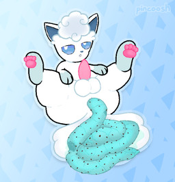anus balls blue_eyes blue_feces butt candy chocolate chocolate_chips colored_feces dessert erection feces feces_pile feral food food_feces fur genitals half-closed_eyes ice_cream_feces leg_markings looking_at_viewer looking_pleasured lying male male_feral male_pooping markings mint_chocolate_chip narrowed_eyes on_back open_mouth pattern_background pawpads paws penis pink_paws pink_penis pooping pooping_on_self pooping_on_tail presenting presenting_anus presenting_penis quadruped scatplay simple_background socks_(marking) solo tail unusual_feces white_body white_fur pincoosh nintendo pokemon alolan_form alolan_vulpix generation_7_pokemon pokemon_(species) regional_form_(pokemon) digital_media_(artwork) hi_res signature