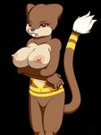 alpha_channel anthro barely_visible_genitalia barely_visible_pussy big_breasts black_nose breast_rest breasts brown_body brown_fur buckteeth dipstick_tail female fibs fur generation_5_pokemon genitals markings navel nintendo pokemon pokemon_(species) pussy simple_background solo tail tail_markings teeth transparent_background watchog yellow_markings