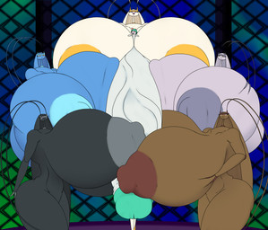 alternate_color big_breasts big_penis breast_play breasts female genitals group huge_breasts huge_penis hyper hyper_genitalia hyper_penis macro_penis male male/female nipples penile penis penis_bigger_than_body sex shota size_difference titfuck young necrobern nintendo pokemon generation_3_pokemon generation_7_pokemon humanoid pheromosa pokemon_(species) ralts ultra_beast digital_media_(artwork) hi_res