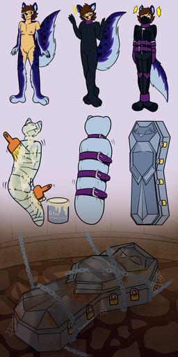 abandonment andromorph arms_tied bdsm bdsm_outfit belt belt_bondage blue_body blue_fur bodysuit bondage bondage_sequence bound brown_eyes brown_hair brush bucket chain chained clothing coffin collar container countershading encasement fully_bound fur furry_arms furry_legs genitals glue hair intersex lock markings mask mastectomy_scar mummification nude padlock permanent_bondage permanent_encasement permanent_sensory_deprivation rust sarcophagus scar skinsuit solo spider_web spots spotted_markings surprised_face tight_clothing vulva zipper sandentwins smidges_(sandentwins) animal_humanoid humanoid mammal mammal_humanoid rodent rodent_humanoid sciurid sciurid_humanoid tree_squirrel_humanoid 1:2 absurd_res hi_res sequence trans_(lore) trans_man_(lore)