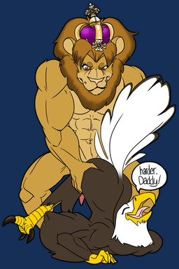 abs american_revolutionary_war anal anthro bangs beak brown_body brown_mane countershade_face countershade_torso countershading crown curvy_figure daddy_kink dialogue dominant dominant_male duo erection eyes_closed feathers feet from_behind_position genitals headgear hip_grab holidays interspecies looking_at_another looking_pleasured male male/male mane muscular muscular_arms muscular_male orange_eyes parted_bangs penetration penis plumage rear_admiral_position role_reversal sex simple_background smile smirk submissive submissive_male talons tan_body tapering_penis text toes transparent_background white_body white_feathers white_sclera wide_hips winged_arms wings yellow_beak yellow_talons gnull 4th_of_july accipitrid accipitriform avian bald_eagle bird eagle felid lion mammal pantherine sea_eagle 2019 2:3 absurd_res alpha_channel english_text flat_colors hi_res
