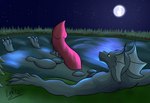 anthro big_penis erection genitals hyper hyper_genitalia light macro male moonlight penis relaxing solo 109volts animal_humanoid humanoid loch_ness_monster marine marine_humanoid absurd_res hi_res