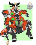 2_penises 4_arms 4_nipples 4_pecs anthro balls big_balls big_pecs big_penis diphallism dog_tags erection feet genitals horizontal_diphallism male multi_arm multi_genitalia multi_limb multi_nipple multi_pecs multi_penis multifur muscular muscular_male nipples nude pecs penile penis penis_milking penis_milking_machine sitting solo spread_legs spreading toes 1ceberg absurd_res hi_res