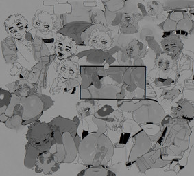 abdominal_bulge anal anal_full_nelson anal_penetration anthro anthro_on_anthro anthro_penetrated anthro_penetrating anthro_penetrating_anthro anthro_pov anus arm_around_shoulders ball_lick ball_suck balls balls_in_mouth balls_through_leghole bottomless bottomless_anthro bottomless_male bottomwear bottomwear_down butt cervical_contact chair_position clothed clothing empty_speech_bubble female female_anthro female_penetrated first_person_view from_behind_position from_front_position full_nelson full_nelson_(legs_held) full_nelson_position genitals happy happy_sex humanoid_genitalia humanoid_penis humanoid_vulva internal internal_vaginal kiss_on_lips kissing larger_anthro larger_male licking licking_lips licking_own_lips male male/female male_anthro male_penetrating male_penetrating_female male_pov mating_press oral pants pants_down partially_clothed penetration penile penile_penetration penis penis_in_ass penis_in_vagina profanity sex sitting_sex size_difference smaller_anthro smaller_female smaller_penetrated speech_bubble sucking tea_bagging tongue tongue_out uterus vaginal vaginal_penetration vein veiny_penis vulva goonie-san glacierclear_(character) goon_(goonie_san) canid canine canis domestic_dog mammal raccoon_dog tanuki 2026 greyscale hi_res monochrome nonbinary_(lore)