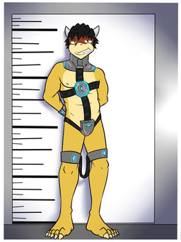 5_toes anthro anthrofied barefoot bdsm bondage bondage_gear bound chart chastity_belt chastity_device clothed clothing collar cuff_(restraint) dungeon feet futuristic hands_behind_back harness height_chart humanoid_feet legs_tied looking_at_viewer male mostly_nude nipples phallic_chastity_device plantigrade prisoner restrained restraints science_fiction shackles skimpy solo submissive submissive_male toes fuze mario_bros nintendo koopa reptile scalie 3:4 hi_res