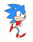 anthro big_eyes big_head clothing conjoined_eyes gloves handwear male simple_background solo toony unknown_artist classic_sonic_(universe) sega sonic_the_hedgehog_(series) classic_sonic sonic_the_hedgehog eulipotyphlan hedgehog mammal animated lol_comments low_res short_playtime