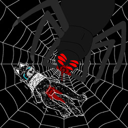 anthro arachnophobia arms_tied balls black_body black_fur blood blood_from_penis bodily_fluids bound cock_and_ball_torture crying dismemberment duo eating fur genital_mutilation genital_torture genitals gore gore_focus male multi_eye multi_limb mutilation nude penectomy penis red_eyes shaking simple_background spider_web tail tears tied_muzzle trembling wolffynotwolfy wolffy_(wolffynotwolfy) arachnid arthropod canid canine canis mammal spider wolf 1:1 digital_media_(artwork)