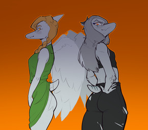 anthro back_to_back clothed clothing dress duo exposed_butt female hands_on_hips looking_at_viewer no_underwear tight_clothing zytkal cavemanon_studios goodbye_volcano_high ko_op_(game_developer) snoot_game fang_(gvh) samantha_(snoot_game) prehistoric_species pterosaur reptile scalie absurd_res hi_res daughter_(lore) mother_(lore) mother_and_child_(lore) mother_and_daughter_(lore) parent_(lore) parent_and_child_(lore) parent_and_daughter_(lore)