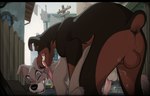 anal anal_penetration animal_genitalia animal_penis anus balls bodily_fluids canine_genitalia canine_penis clenched_teeth collar collar_only duo erection feral feral_on_feral feral_penetrated feral_penetrating feral_penetrating_feral fur genital_fluids genitals male male/male male_penetrated male_penetrating male_penetrating_male nude outside outside_sex penetration penile penile_penetration penis sex tail teeth wugi disney lady_and_the_tramp buster_(lady_and_the_tramp) tramp_(lady_and_the_tramp) canid canine canis dobermann domestic_dog mammal pinscher schnauzer absurd_res digital_media_(artwork) hi_res