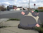 anthro belly belly_rolls big_belly bodily_fluids building car clothing cloud cracks fat_rolls grass ill_fitting_clothing looking_at_belly male manhole manhole_cover obese obese_anthro obese_male overweight overweight_anthro overweight_male photo_background pink_ears pink_hands pink_nose plant shirt sidewalk solo stop_sign store street struggling stuck stuck_in_ground suv sweat sweatdrop tank_top topwear tree trucker_hat urban vehicle white_clothing white_shirt white_tank_top white_topwear worried worried_face worried_look technocaster mammal murid murine rat rodent photography_(artwork) story story_in_description