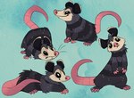 ambiguous_gender confusion feral fur looking_aside sitting smile solo striped_body stripes tail toony whiskers fosbat fosbat_(fosbat) american_opossum mammal marsupial hi_res multiple_images