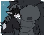 anthro bone duo hair head_between_pecs male male/male nipples nude pecs skull skull_head sirdoomwolf american_mythology indigenous_north_american_mythology mythology north_american_mythology david_(sirdoomwolf) void_(sirdoomwolf) canid canine canis mammal monster wendigo wolf 5:4