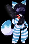 :3 absurd_res alpha_channel anthro arctic_fox arm_warmers armwear blue_arm_warmers blue_armwear blue_body blue_clothing blue_ear_tips blue_ears blue_eyes blue_fur blue_legwear blue_tail blue_tail_tip blue_thigh_highs bottomwear bulge canada canadian_flag canid canine chest_crystal clothed clothing crossdressing dipstick_tail fox fur gas_mask girly gun hi_res ichbinturkisch legwear male mammal markings mask military naidru nose_markings panties patch_(fabric) pattern_arm_warmers pattern_armwear pattern_bottomwear pattern_clothing pattern_legwear pattern_panties pattern_thigh_highs pattern_underwear ranged_weapon shell_(projectile) shotgun shotgun_shell solo spas-12 striped_arm_warmers striped_armwear striped_bottomwear striped_clothing striped_legwear striped_panties striped_thigh_highs striped_underwear stripes tail tail_markings thigh_highs topwear true_fox underwear vest weapon wearing_mask white_arm_warmers white_armwear white_body white_clothing white_fur white_legwear white_tail white_thigh_highs
