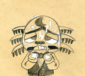 after_sex anthro bodily_fluids bow_(feature) bow_tie buckteeth clothing cum cum_on_face external_gills fancy_clothing genital_fluids gills looking_at_viewer male messy open_mouth solo teeth topwear vest tush_(artist) animal_crossing nintendo dr._shrunk_(animal_crossing) amphibian aquatic axolotl mole_salamander salamander graphite_(artwork) monochrome source_request traditional_media_(artwork)