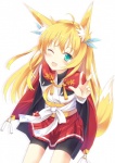 ;d ahoge animal_ears bike_shorts blonde_hair blue_eyes blush cape fangs female hair hi_res long_hair looking_at_viewer nibiiro_shizuka one_eye_closed open_mouth original plain_background pleated_skirt skirt smile solo white_background wink
Rating: Safe
Score: 3
User: AnacondaRifle
Date: September 08, 2012