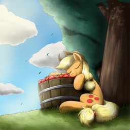 2014 apple applejack_(mlp) arthropod blonde_hair bucket cloud cowboy_hat cutie_mark equine eyes_closed female fluffy_the_bringer_of_darkness freckles friendship_is_magic fruit hair hat horse insect mammal moth my_little_pony otakuap outside pony sitting sky sleeping solo tree
Rating: Safe
Score: 10
User: 2DUK
Date: April 11, 2014
