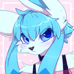 anthro arm_tuft black_collar blue_body blue_ears blue_eyes blue_fur blue_hair blue_inner_ear cheek_tuft clothed clothing collar facial_tuft female female_anthro front_view fur glistening glistening_eyes hair mouth_closed pattern_background short_hair shoulder_tuft simple_background solo tuft bloominglynx nintendo pokemon eeveelution generation_4_pokemon glaceon pokemon_(species) 1:1 bust_portrait digital_drawing_(artwork) digital_media_(artwork) hi_res portrait