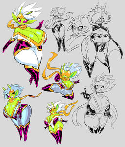 2_antennae 2_horns antennae_(anatomy) big_breasts big_butt breasts butt cape cleavage clothed clothed_female clothed_humanoid clothing duo eyelashes eyewear eyewear_on_head female female_humanoid finger_gun fist gesture glistening glistening_breasts glistening_shoulders glistening_thighs green_antennae green_body green_breasts green_ears green_skin hair hand_gesture hands_on_legs hands_on_own_legs hands_on_own_thighs hands_on_thighs highlights_(coloring) horn huge_breasts humanoid_pointy_ears not_furry one_eye_closed one_eye_obstructed open_mouth open_smile pink_tongue pointy_ears smile sunglasses sunglasses_on_head superhero teeth thick_thighs tongue tongue_out voluptuous_female voluptuous_humanoid white_hair wide_hipped_female wide_hipped_humanoid wide_hips wink yellow_eyewear yellow_sunglasses theguywhodrawsalot sara_(theguywhodrawsalot) valerie_(theguywhodrawsalot) alien alien_humanoid horned_humanoid humanoid 2024 absurd_res digital_media_(artwork) hi_res