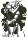 anthro duo eyes_closed horn hug love male male/male romantic romantic_couple tail tender ayame_emaya mythology irving snowdrop dragon equid equine mammal mythological_creature mythological_equine mythological_scalie scalie unicorn 2003 monochrome traditional_media_(artwork)