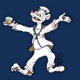 3_fingers alcohol anthro barefoot beverage biped bottomwear bow_tie brown_eyes buckteeth clothed clothing container cup feet fingers front_view fur grin hair hat headgear headwear holding_object kerchief male open_mouth pants pawpads paws plantigrade pose round_ears rum sailor sailor_cap sailor_uniform simple_background skinny smile smirk solo standing substance_intoxication teeth teeth_showing toes tongue tongue_out transparent_background uniform white_body white_fur krolik lachendesreh mammal mouse murid murine rodent 1:1 2026 alpha_channel digital_drawing_(artwork) digital_media_(artwork) full-length_portrait hi_res portrait signature