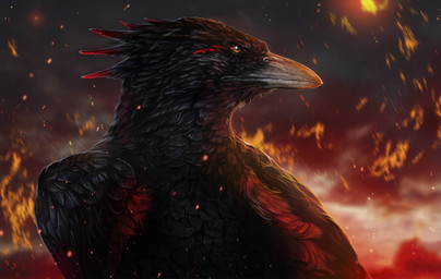 ambiguous_gender beak black_body black_feathers brown_eyes day detailed_background feathered_wings feathers feral outside sky solo wings isvoc european_mythology greek_mythology mythology jade_(orzel) avian bird mythological_avian mythological_bird mythological_creature mythological_firebird phoenix invalid_tag 2019 digital_media_(artwork)