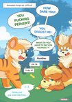 absurd_res angry canid canine comic dialogue english_text feral generation_1_pokemon group growlithe gunther_(mating_season) hi_res male mammal nikkibunn nintendo pokemon pokemon_(species) profanity text