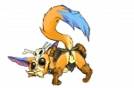 anthro anus ass_up balls black_anus bottomwear butt clothing genitals loincloth male presenting presenting_hindquarters simple_background solo tail_anus white_background conditional_dnp mej league_of_legends riot_games tencent gnar_(lol) yordle unavailable_at_source