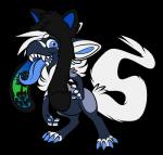 ambiguous_gender anthro blue_claws blue_eyes blue_tongue claws solo tail tongue tongue_out white_tail muzz eddie_(dessy) hybrid alpha_channel