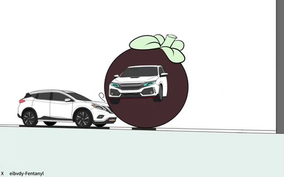 ambiguous_feral ambiguous_gender blue_eyes car duo eggplant eyes_closed feral food fruit machine plant pushing simple_background vehicle wheel white_background white_car eibvdy living_car living_machine living_vehicle 2024 2d_animation animated loop short_playtime video