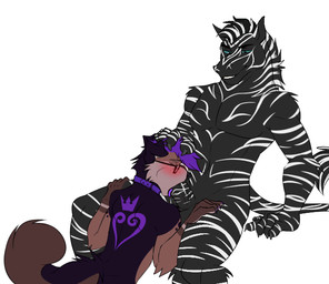 animal_genitalia animal_penis balls big_dom_small_sub blush claws collar dominant duo equine_genitalia equine_penis eyewear fellatio genitals glasses hair holding_head humanoid_genitalia male male/male markings muscular muscular_male oral oral_penetration penetration penile penis purple_hair sex simple_background sitting size_difference striped_markings stripes wearing_glasses white_background thehamildog rydgedshep_(character) z33b3r canid canine canis domestic_dog equid equine german_shepherd herding_dog mammal pastoral_dog zebra 2d_animation animated motion_tweening short_playtime