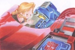 autobot autobot_insignia duo faceplate female kissing machine male not_furry romantic romantic_couple size_difference yellow_eyes yuki_oshima hasbro kiss_players takara_tomy transformers marissa_fairborne optimus_prime human mammal robot low_res