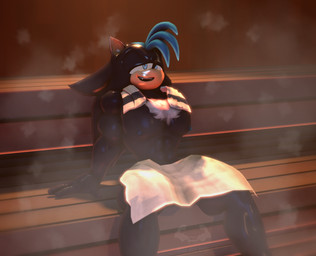 abs anthro bench big_muscles big_pecs bodily_fluids fangs male muscular muscular_male nude on_bench pecs relaxing sauna sauna_bench sitting sitting_on_bench smile solo steam sweat teeth towel towel_around_neck towel_on_lap angelic_endowment sega sonic_the_hedgehog_(series) fan_character vonnes_(heyimteedo) eulipotyphlan hedgehog mammal 3d_(artwork) digital_media_(artwork)