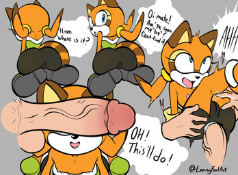 ahegao anal anal_penetration anthro anthro_penetrated big_penis blue_eyes bodily_fluids bottomwear butt camel_toe clothed clothed_sex clothing cum dialogue female female_on_human female_penetrated fur genital_fluids genitals grey_background heart_symbol human_on_anthro human_penetrating human_penetrating_anthro human_penetrating_female humanoid_genitalia humanoid_penis interspecies loli looking_pleasured male male/female male_on_anthro male_penetrating male_penetrating_female moan nipples orange_body orange_fur penetration penile penile_penetration penis penis_awe penis_in_ass sex sex_through_clothing shorts simple_background spandex spandex_shorts tail teeth text these_aren't_my_glasses tight_bottomwear tight_clothing tight_shorts tongue tongue_out topless topless_anthro topless_female vaginal_fluids vein veiny_penis young young_anthro young_female young_penetrated lovingfoolart sega sonic_the_hedgehog_(series) marine_the_raccoon human mammal procyonid raccoon 2026 english_text hi_res