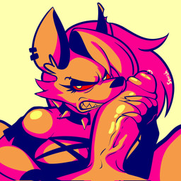 angry anthro big_penis bodily_fluids breasts cleavage clothed clothed_anthro clothed_female clothing collar duo ear_piercing eyebrow_piercing eyebrows eyelashes facial_piercing female female_anthro fingers first_person_view fur genital_fluids genitals glans hair hand_on_penis huge_penis male male/female male_pov narrowed_eyes notched_ear penis piercing precum red_sclera sharp_teeth simple_background snarling spiked_collar spikes spread_legs spreading teeth thick_penis topwear vein veiny_penis squeezysquisher hellaverse helluva_boss mythology loona_(helluva_boss) canid canid_demon canine canis demon hellhound mammal mythological_canine mythological_creature 1:1 2025 digital_drawing_(artwork) digital_media_(artwork) hi_res