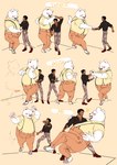 anthro blush dancing duo fur male male/male romantic romantic_couple size_difference suspenders white_body white_fur nekokat42 one_piece bepo_(one_piece) trafalgar_law bear human mammal polar_bear ursine hi_res