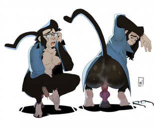 anal anal_fluids anal_juice_on_dildo anal_masturbation anal_penetration animal_dildo animal_sex_toy anthro anus areola balls bodily_fluids bottomless bottomless_anthro bottomless_male butt canine_dildo clothed clothing dildo dildo_in_ass dildo_insertion dildo_sitting eyewear feet fingers foreskin genital_fluids genitals glasses hair half-erect humanoid_genitalia humanoid_penis knot knotted_dildo leaking_precum looking_back male masturbation nipples object_in_ass open_clothing open_mouth open_topwear partially_retracted_foreskin pecs penetration penis precum precum_string sex_toy sex_toy_in_ass sex_toy_insertion simple_background solo sweat sweatdrop tail tiptoes toes topwear toying_self wearing_glasses nevets bad_dragon rex_(bad_dragon) atelid haplorhine mammal monkey new_world_monkey primate spider_monkey digital_media_(artwork)